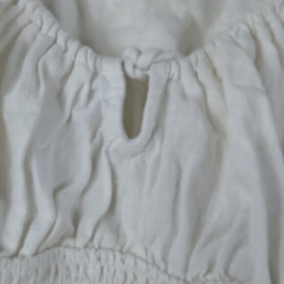 White Ruffled Crop Top - Picture 3 of 8